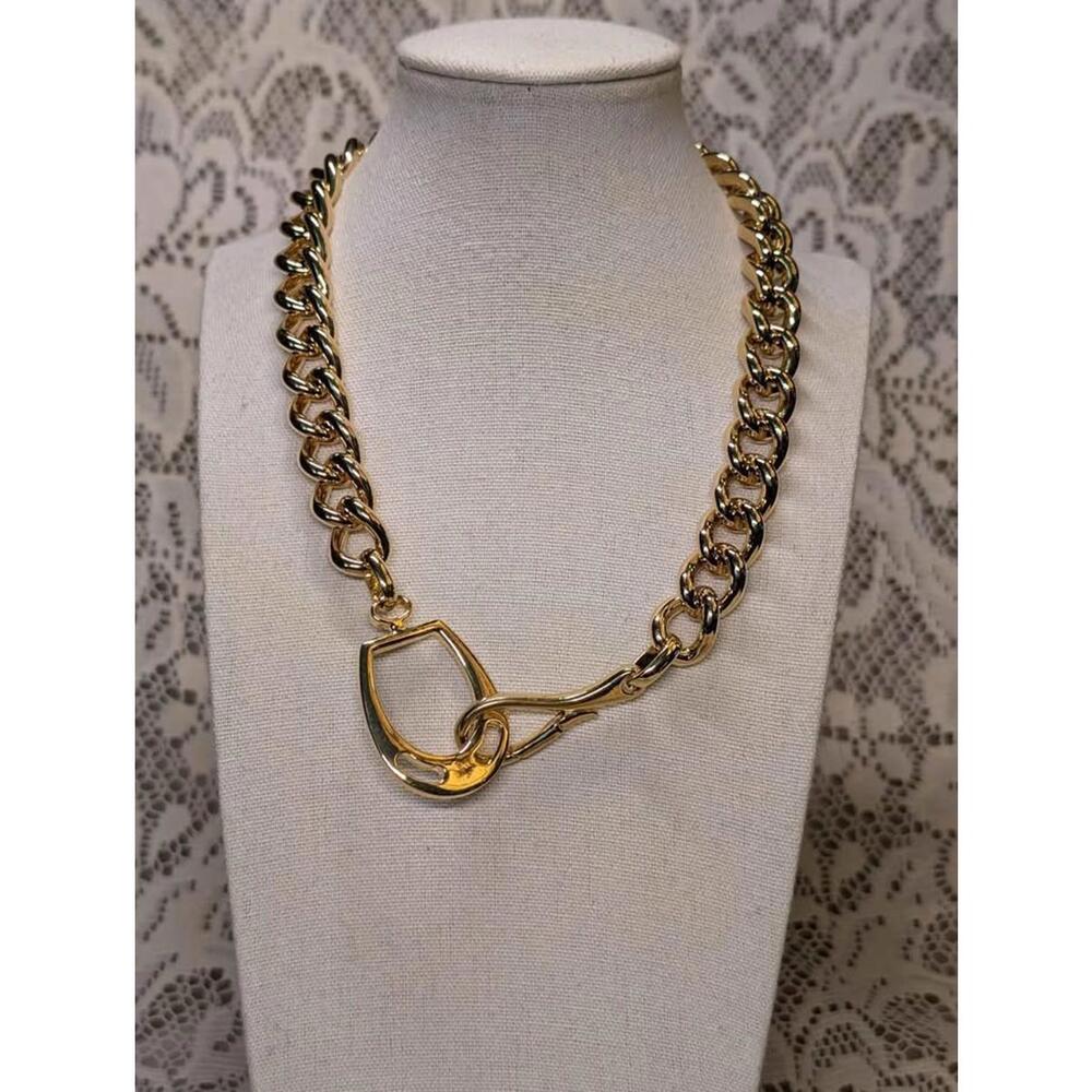 Vintage Ralph Lauren Equestrian Chain RLL Necklace.Gold tone. Length 18”. New